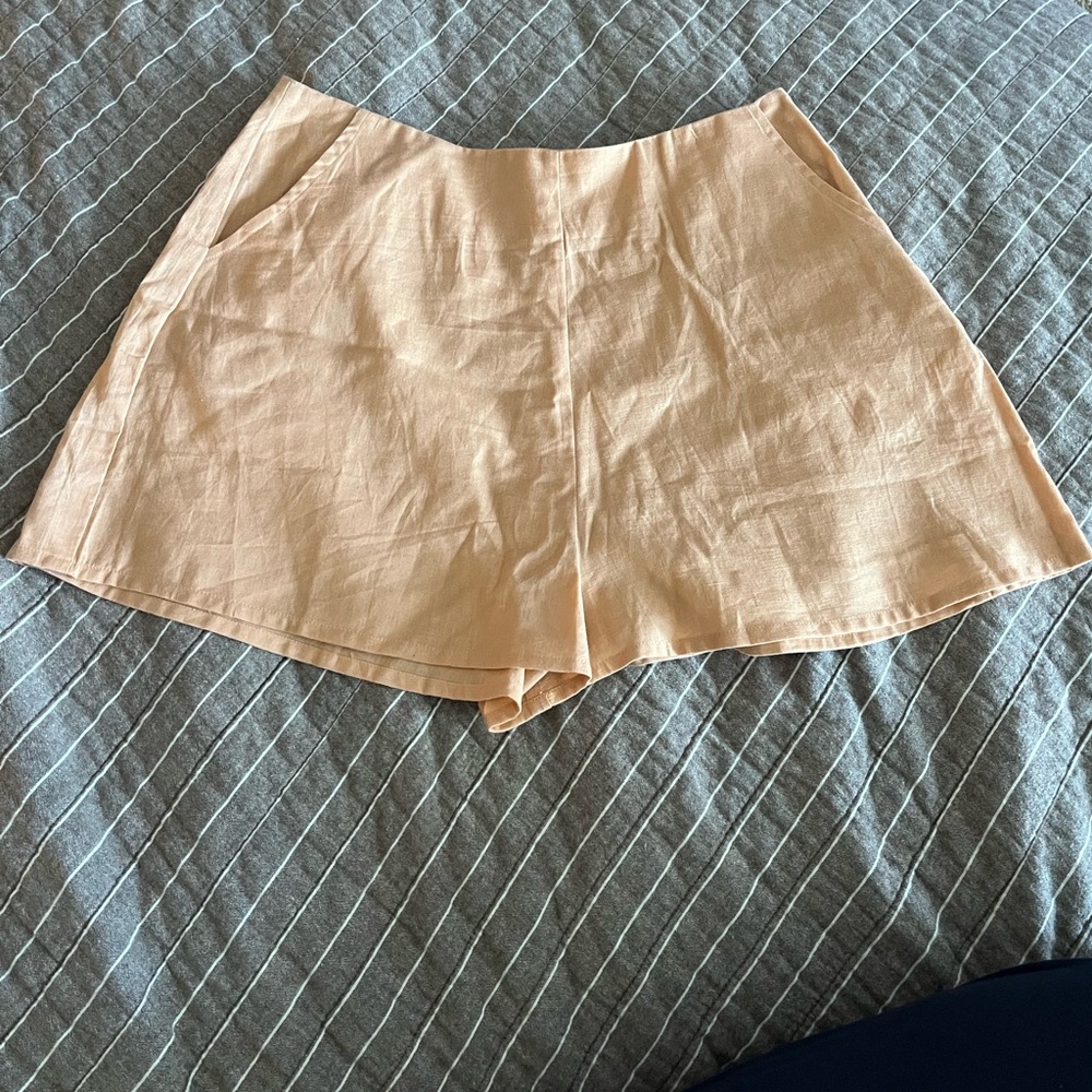 Salmon Pink ASOS Linen Shorts